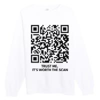 Qr President Trump Dance Code 4547 2024 Back Print Premium Crewneck Sweatshirt