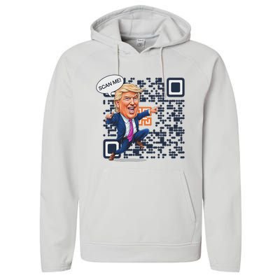 Qr President Trump Dance Code Performance Fleece Hoodie