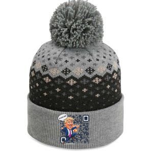 Qr President Trump Dance Code The Baniff Cuffed Pom Beanie