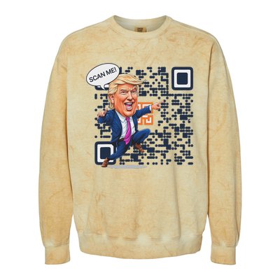 Qr President Trump Dance Code Colorblast Crewneck Sweatshirt