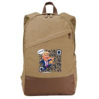 Qr President Trump Dance Code Cotton Canvas Backpack