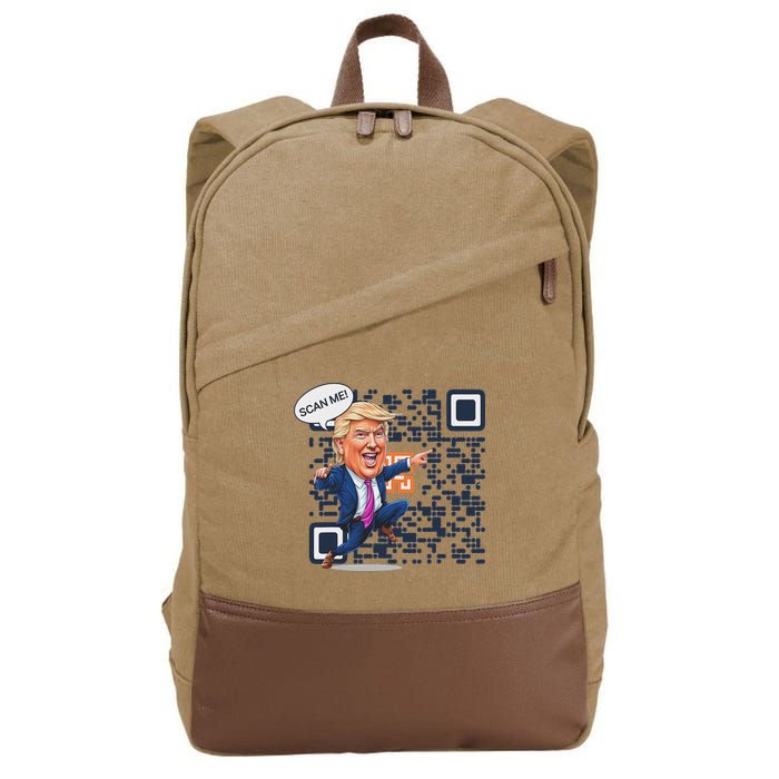 Qr President Trump Dance Code Cotton Canvas Backpack