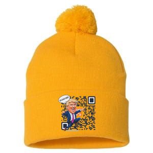 Qr President Trump Dance Code Pom Pom 12in Knit Beanie