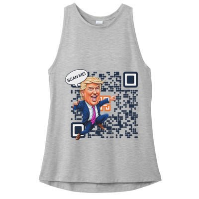 Qr President Trump Dance Code Ladies PosiCharge Tri-Blend Wicking Tank