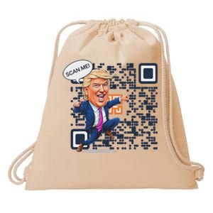 Qr President Trump Dance Code Drawstring Bag