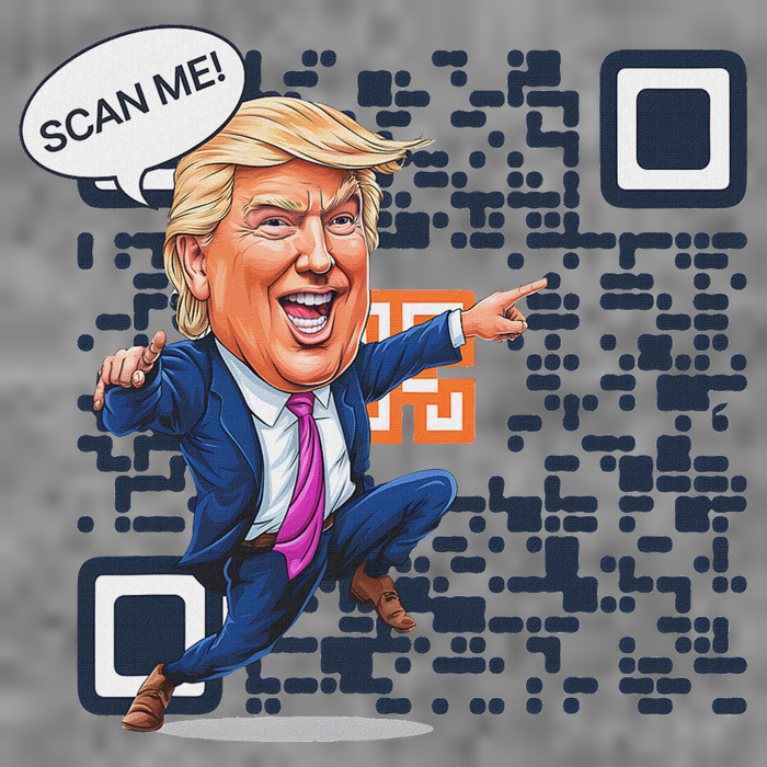 Qr President Trump Dance Code 7-Panel Snapback Hat