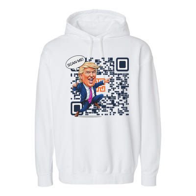 Qr President Trump Dance Code Garment-Dyed Fleece Hoodie