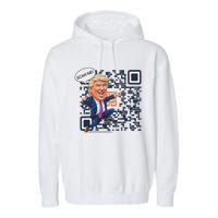 Qr President Trump Dance Code Garment-Dyed Fleece Hoodie