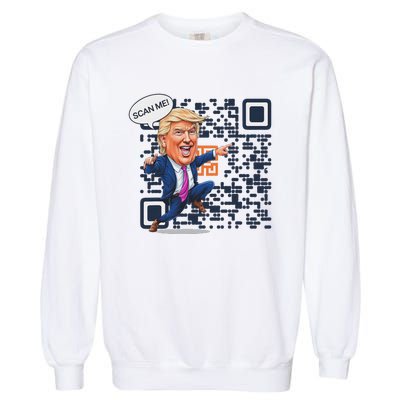 Qr President Trump Dance Code Garment-Dyed Sweatshirt