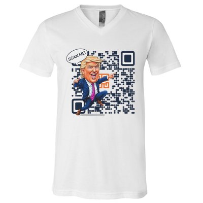 Qr President Trump Dance Code V-Neck T-Shirt