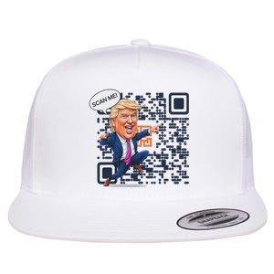 Qr President Trump Dance Code Flat Bill Trucker Hat