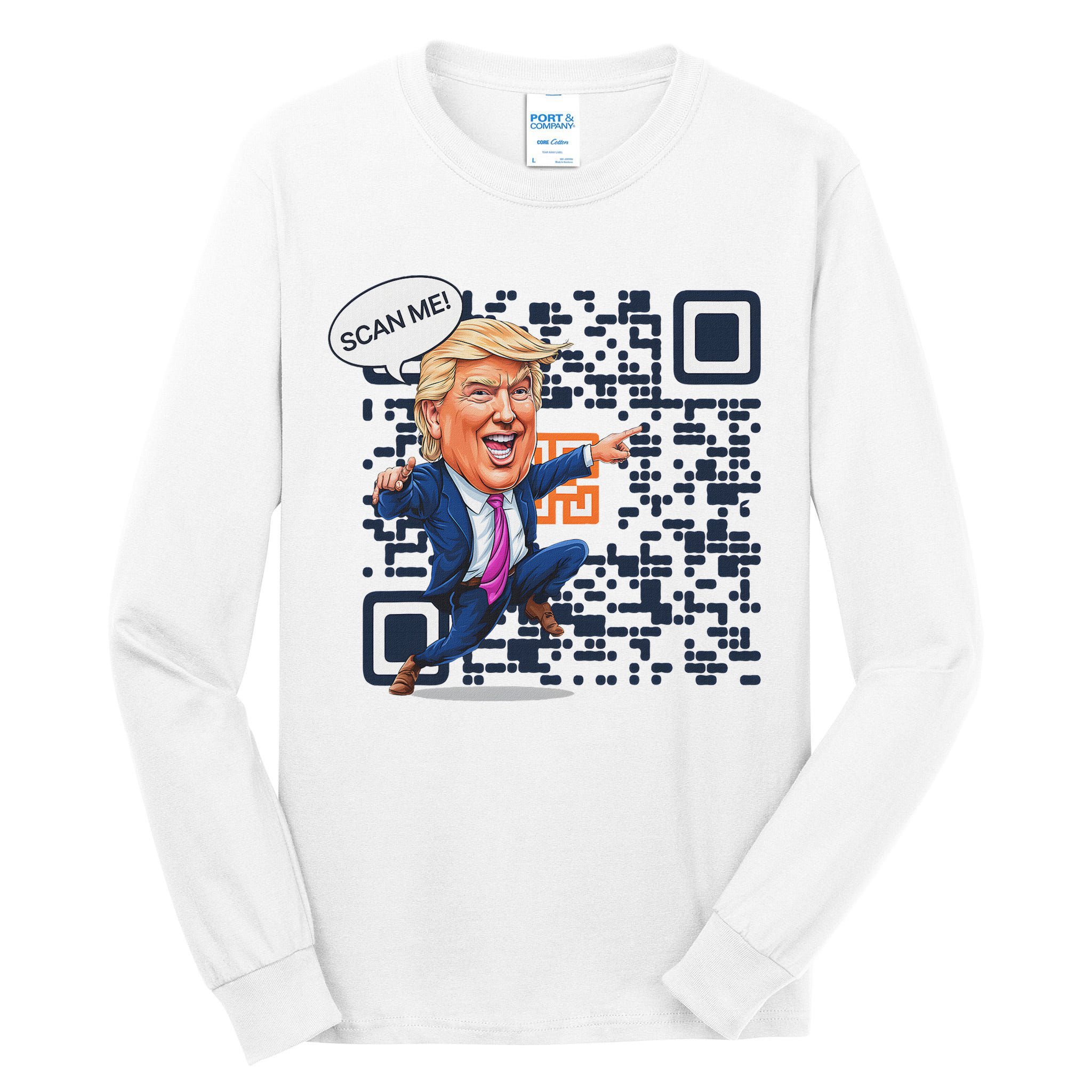 Qr President Trump Dance Code Tall Long Sleeve T-Shirt