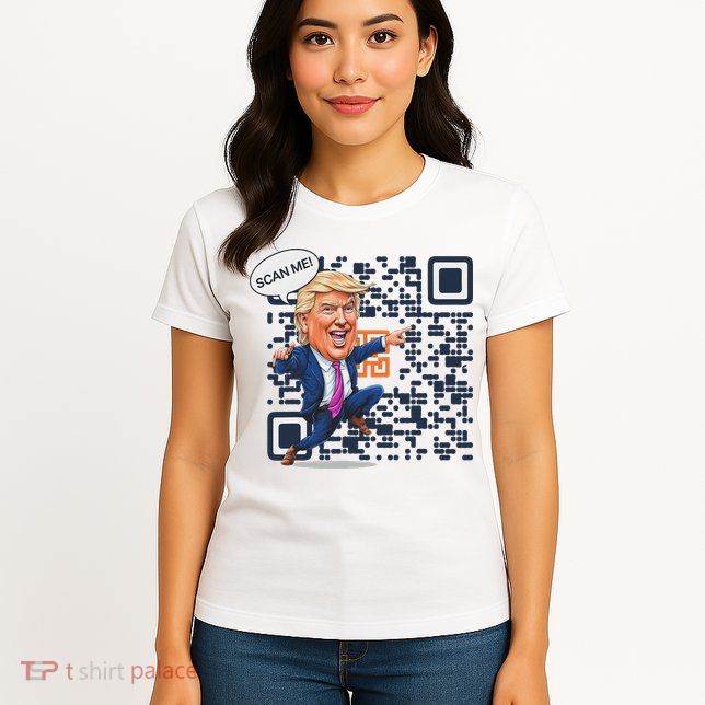 Qr President Trump Dance Code Womens T-Shirt