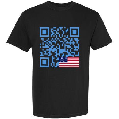 Qr President Trump Dance Code Usa Flag Garment-Dyed Heavyweight T-Shirt