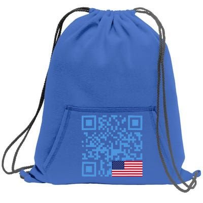 Qr President Trump Dance Code Usa Flag Sweatshirt Cinch Pack Bag