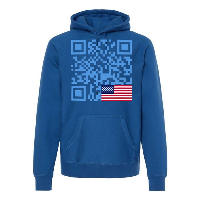 Qr President Trump Dance Code Usa Flag Premium Hoodie