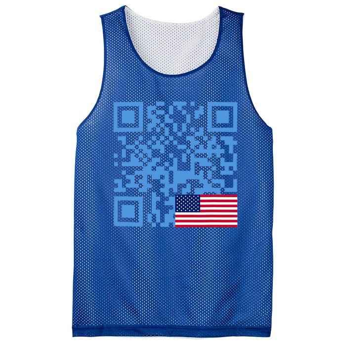 Qr President Trump Dance Code Usa Flag Mesh Reversible Basketball Jersey Tank