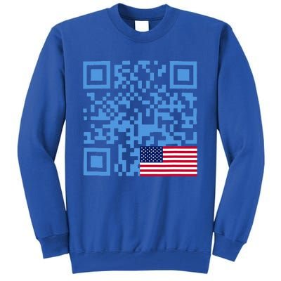 Qr President Trump Dance Code Usa Flag Tall Sweatshirt