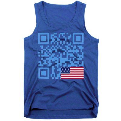 Qr President Trump Dance Code Usa Flag Tank Top