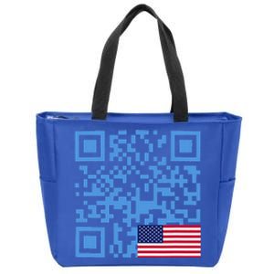 Qr President Trump Dance Code Usa Flag Zip Tote Bag