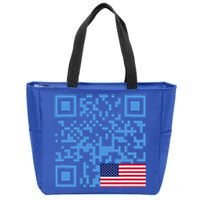 Qr President Trump Dance Code Usa Flag Zip Tote Bag