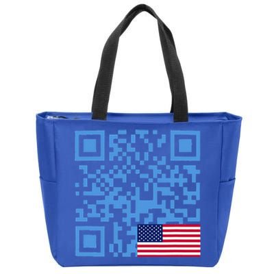 Qr President Trump Dance Code Usa Flag Zip Tote Bag