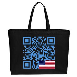 Qr President Trump Dance Code Usa Flag Cotton Canvas Jumbo Tote