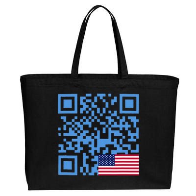 Qr President Trump Dance Code Usa Flag Cotton Canvas Jumbo Tote