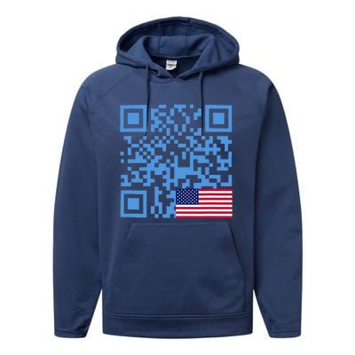 Qr President Trump Dance Code Usa Flag Performance Fleece Hoodie