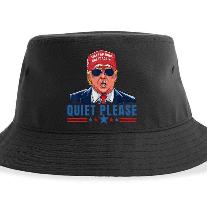 Quiet Please Trump Presidential Debate Quote Sustainable Bucket Hat