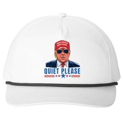 Quiet Please Trump Presidential Debate Quote Snapback Five-Panel Rope Hat