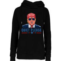 Quiet Please Trump Presidential Debate Quote Womens Funnel Neck Pullover Hood