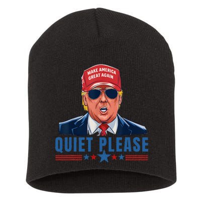 Quiet Please Trump Presidential Debate Quote Short Acrylic Beanie