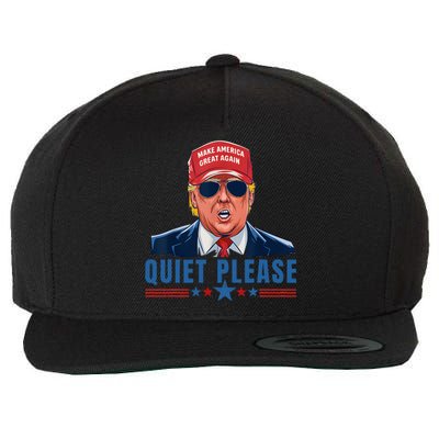 Quiet Please Trump Presidential Debate Quote Wool Snapback Cap