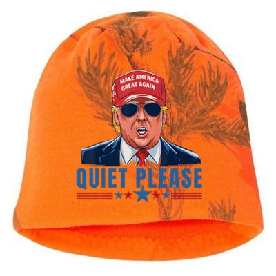 Quiet Please Trump Presidential Debate Quote Kati - Camo Knit Beanie