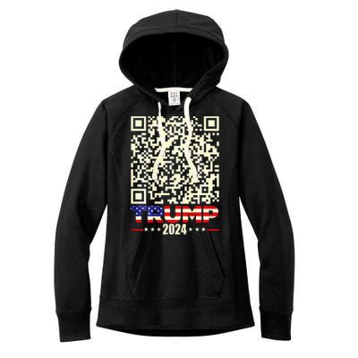 Qr President Trump 4547 Trump Dancing Code Women's Fleece Hoodie