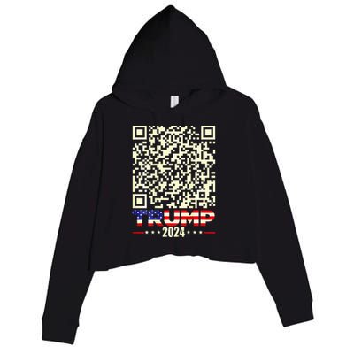 Qr President Trump 4547 Trump Dancing Code Crop Fleece Hoodie