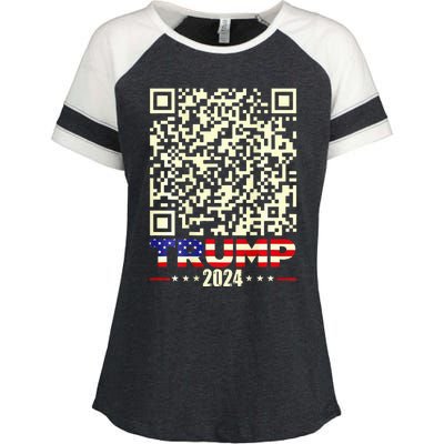 Qr President Trump 4547 Trump Dancing Code Enza Ladies Jersey Colorblock Tee