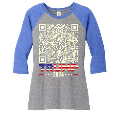 Qr President Trump 4547 Trump Dancing Code Women's Tri-Blend 3/4-Sleeve Raglan Shirt