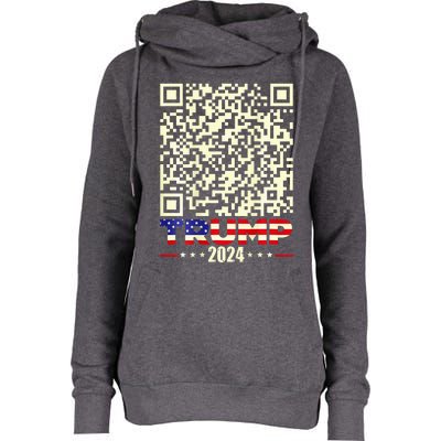 Qr President Trump 4547 Trump Dancing Code Womens Funnel Neck Pullover Hood