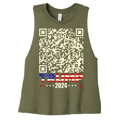 Qr President Trump 4547 Trump Dancing Code Women's Racerback Cropped Tank