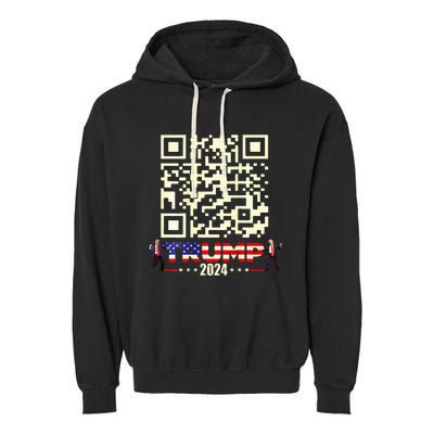 Qr President Trump 4547 Trump Dancing Code Garment-Dyed Fleece Hoodie