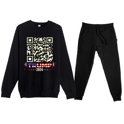 Qr President Trump 4547 Trump Dancing Code Premium Crewneck Sweatsuit Set