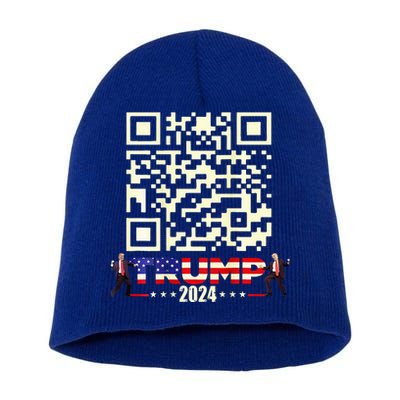 Qr President Trump 4547 Trump Dancing Code Short Acrylic Beanie