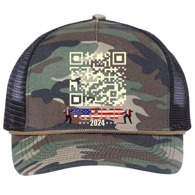 Qr President Trump 4547 Trump Dancing Code Retro Rope Trucker Hat Cap