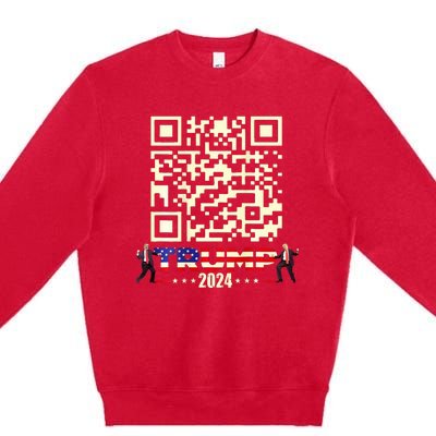 Qr President Trump 4547 Trump Dancing Code Premium Crewneck Sweatshirt