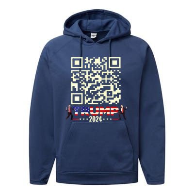 Qr President Trump 4547 Trump Dancing Code Performance Fleece Hoodie