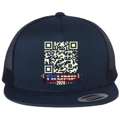 Qr President Trump 4547 Trump Dancing Code Flat Bill Trucker Hat