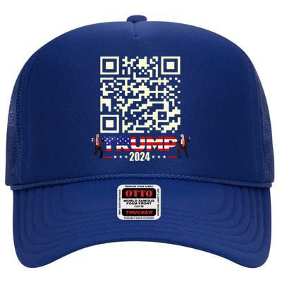 Qr President Trump 4547 Trump Dancing Code High Crown Mesh Back Trucker Hat