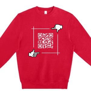 Qr President Trump 4547 Trump Dancing Code Premium Crewneck Sweatshirt